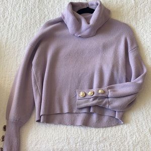 Purple turtleneck sweater